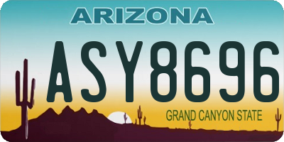 AZ license plate ASY8696
