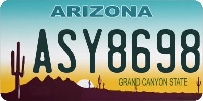 AZ license plate ASY8698
