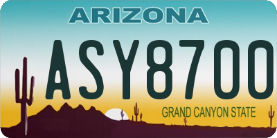 AZ license plate ASY8700