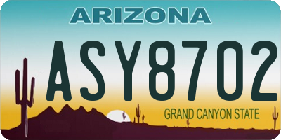 AZ license plate ASY8702