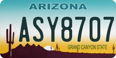 AZ license plate ASY8707