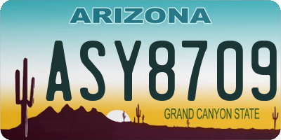 AZ license plate ASY8709