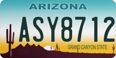 AZ license plate ASY8712