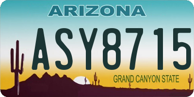 AZ license plate ASY8715