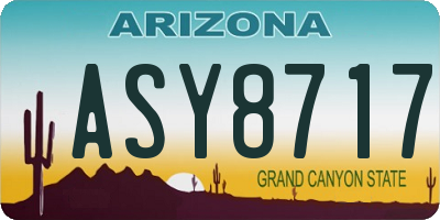 AZ license plate ASY8717