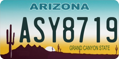 AZ license plate ASY8719