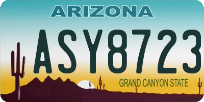 AZ license plate ASY8723