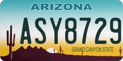 AZ license plate ASY8729