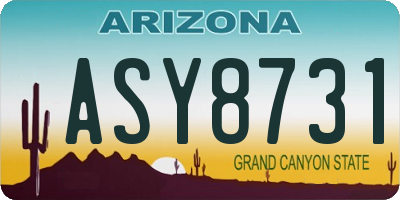 AZ license plate ASY8731