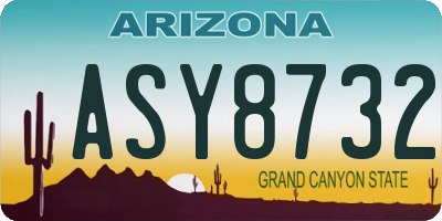 AZ license plate ASY8732