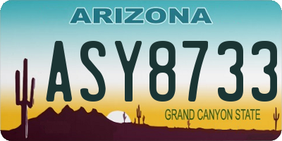 AZ license plate ASY8733