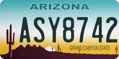 AZ license plate ASY8742