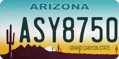 AZ license plate ASY8750