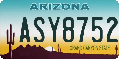 AZ license plate ASY8752