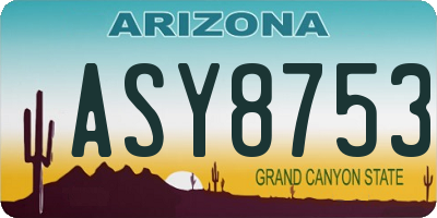 AZ license plate ASY8753