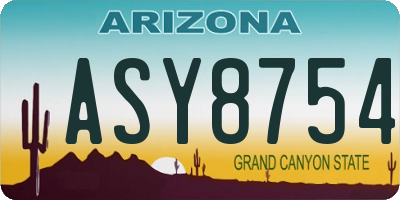 AZ license plate ASY8754