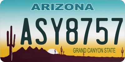 AZ license plate ASY8757