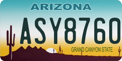 AZ license plate ASY8760