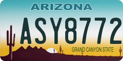 AZ license plate ASY8772