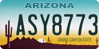 AZ license plate ASY8773