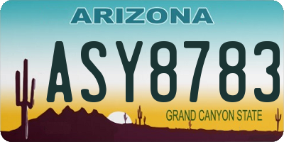 AZ license plate ASY8783