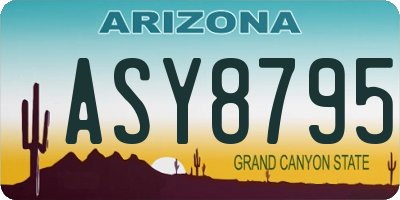 AZ license plate ASY8795