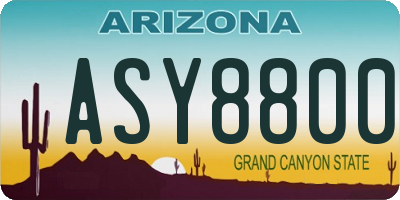 AZ license plate ASY8800