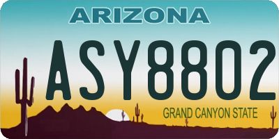 AZ license plate ASY8802