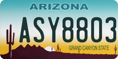 AZ license plate ASY8803