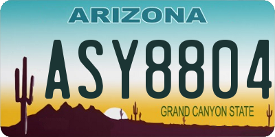 AZ license plate ASY8804