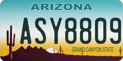 AZ license plate ASY8809