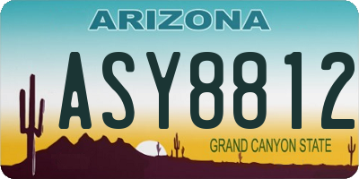 AZ license plate ASY8812