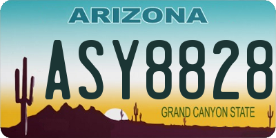 AZ license plate ASY8828