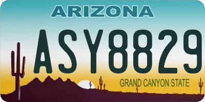 AZ license plate ASY8829