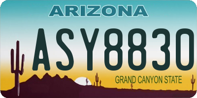 AZ license plate ASY8830