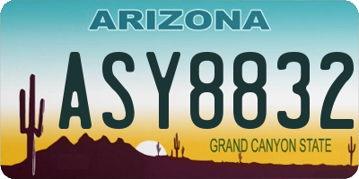 AZ license plate ASY8832