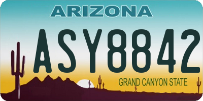AZ license plate ASY8842