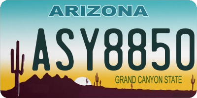 AZ license plate ASY8850