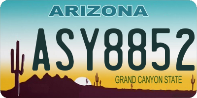 AZ license plate ASY8852
