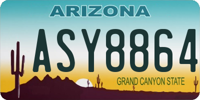 AZ license plate ASY8864