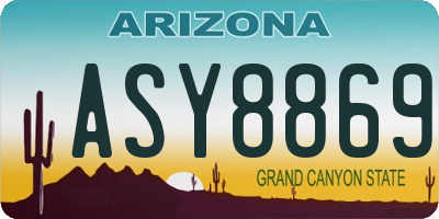 AZ license plate ASY8869