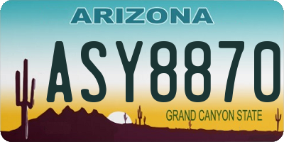 AZ license plate ASY8870