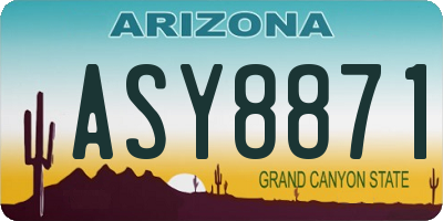 AZ license plate ASY8871