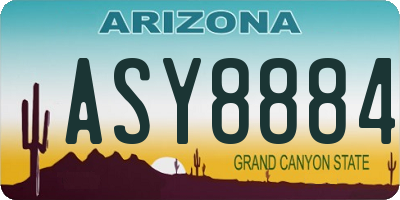 AZ license plate ASY8884