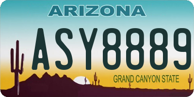 AZ license plate ASY8889