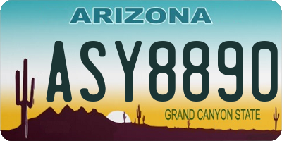 AZ license plate ASY8890