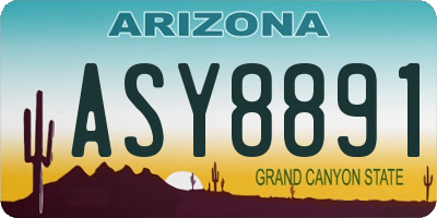 AZ license plate ASY8891