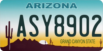 AZ license plate ASY8902