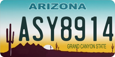 AZ license plate ASY8914