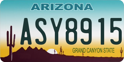 AZ license plate ASY8915